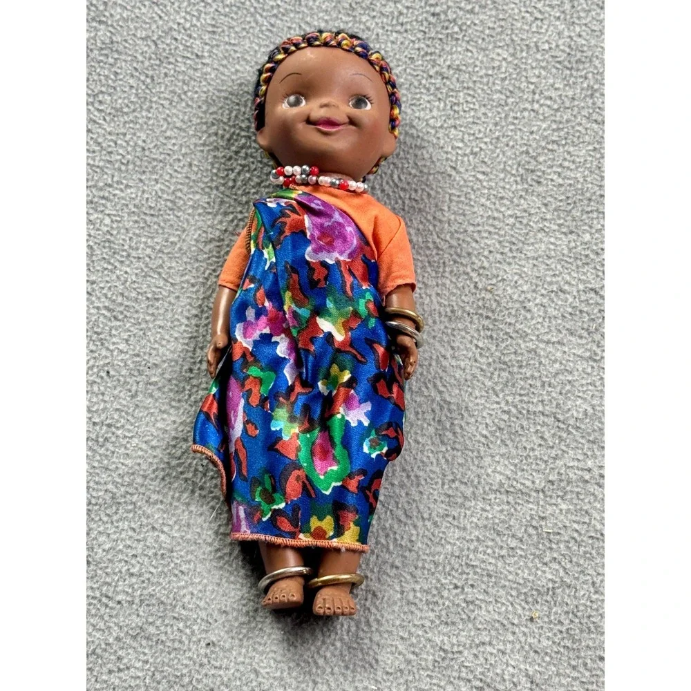 Vintage Pressman Vinyl Doll Walt Disney It's a Small World Africa Doll 1965